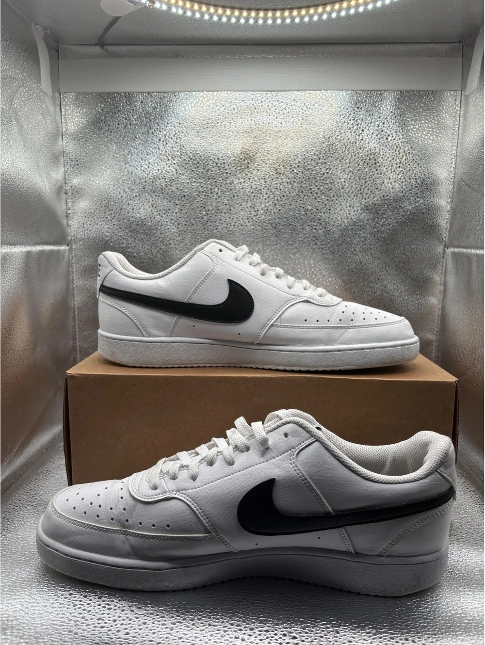 Nike court vision low white black